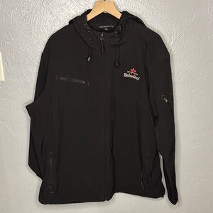 Men's Heineken Branded Winter Jacket Coat 2XL Black Red Details Wisconsin
